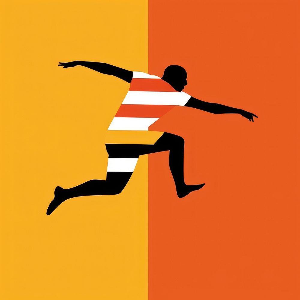 Illustration of a African person jumping adult human logo.