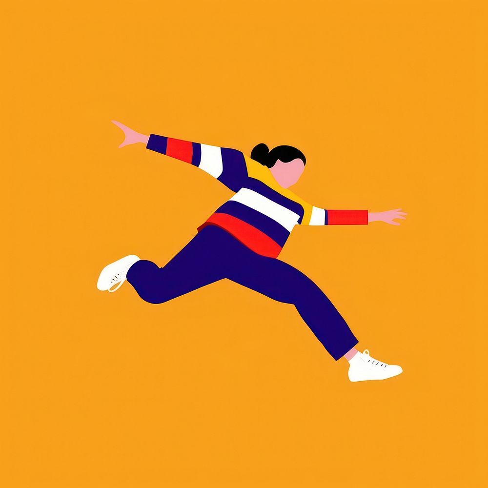 Illustration of a Asian person jumping cartoon human creativity.