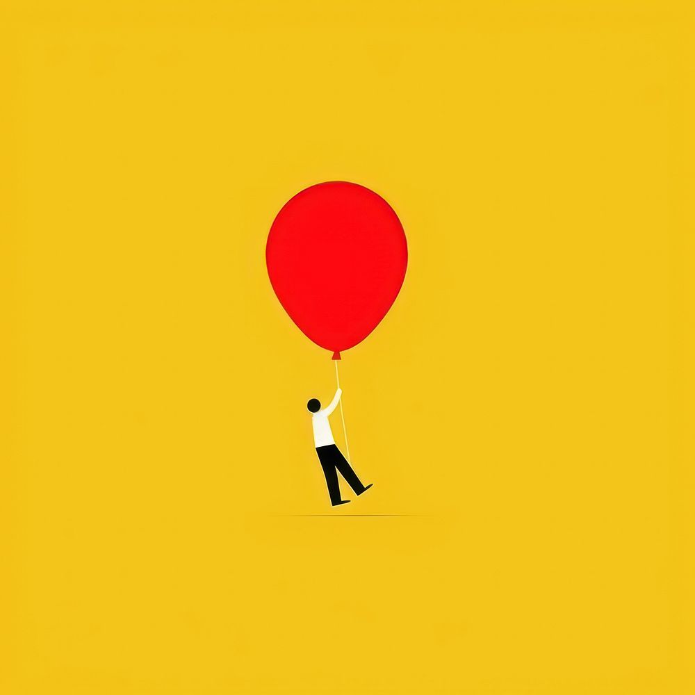 Minimal Abstract Vector illustration of a balloon cartoon person human.