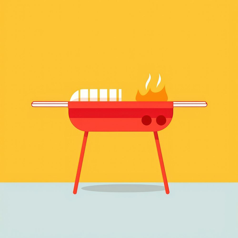 Illustration barbecue cartoon grilling grilled. | Premium Photo ...