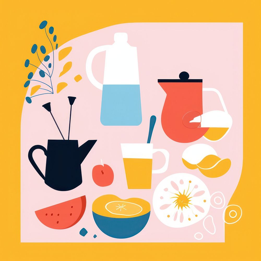 Illustration of a brunch cartoon plant food.