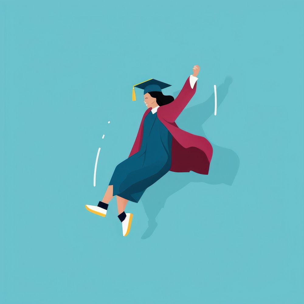 Minimal Abstract Vector illustration of a graduation cartoon people person.