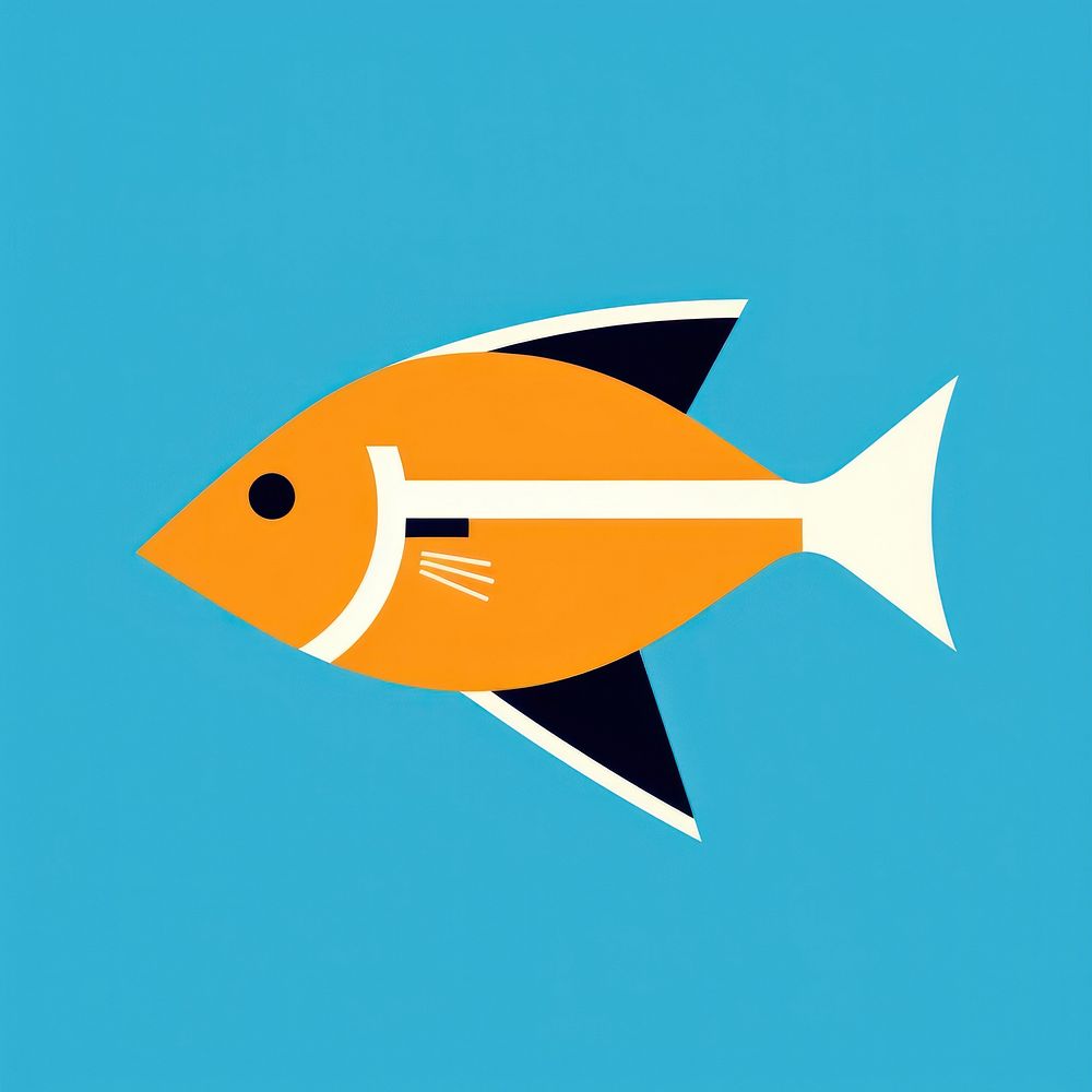 Illustration of a fish cartoon animal surgeonfish.