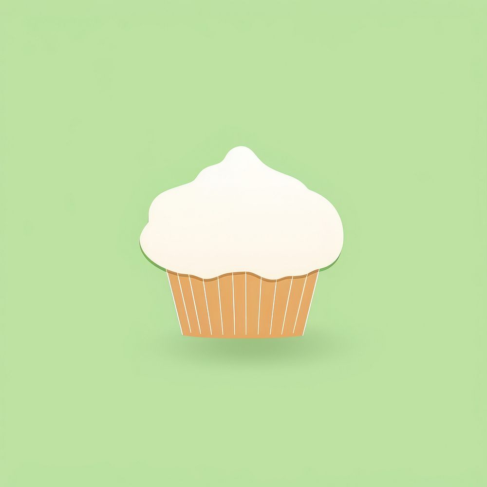 Minimal Abstract Vector illustration of a muffin cupcake dessert icing.
