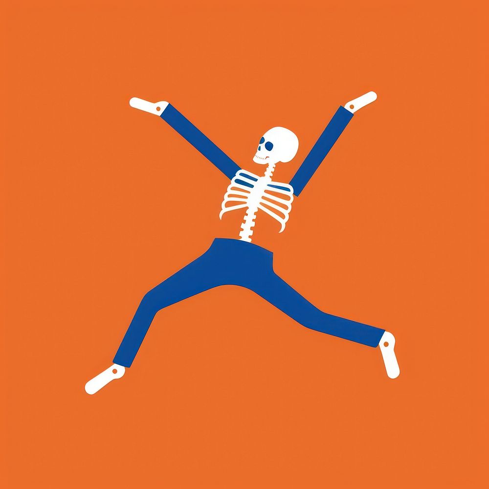 Illustration of a skeleton cartoon person human.