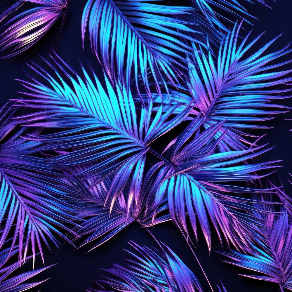 Neon palm leaves backgrounds pattern light.