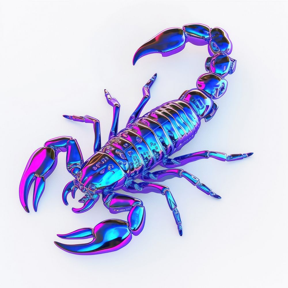 Neon scorpion lobster seafood animal.