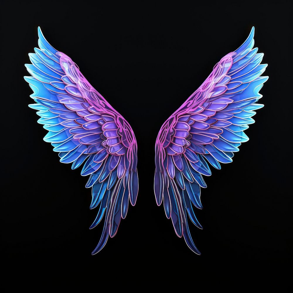 Neon small angel wings pattern purple lightweight.