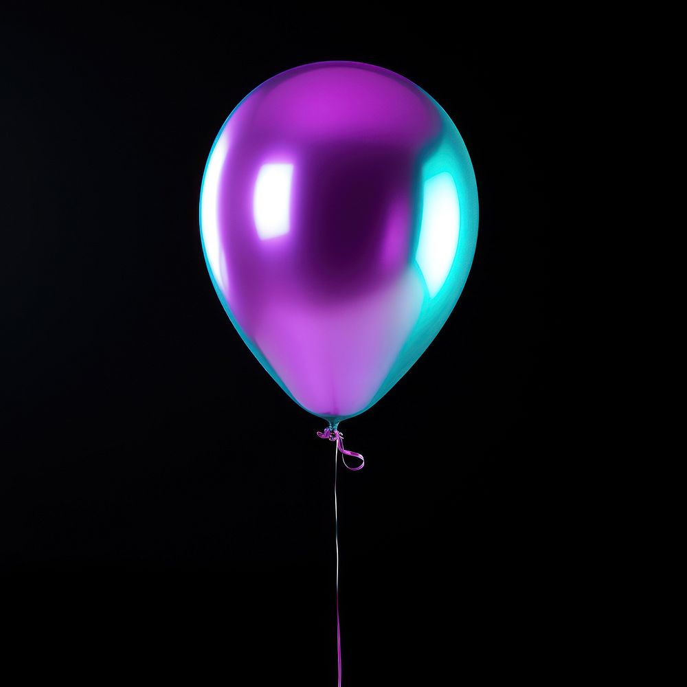 Neon small party balloon purple violet light.