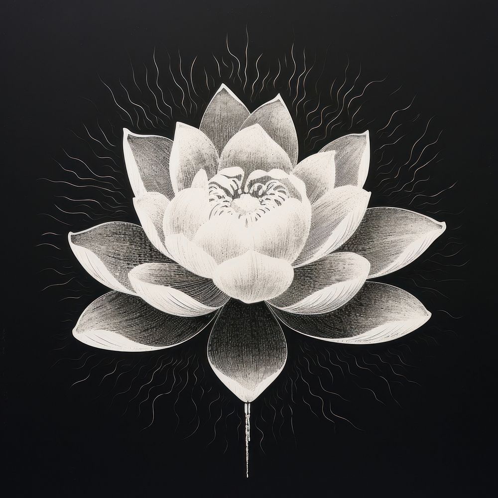 Lotus drawing nature flower.
