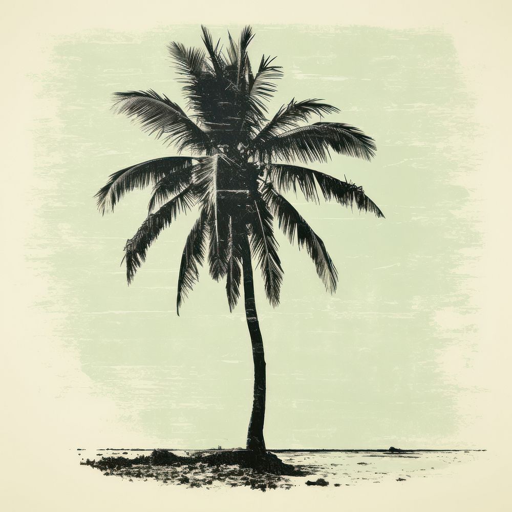 Palm tree nature plant silhouette.