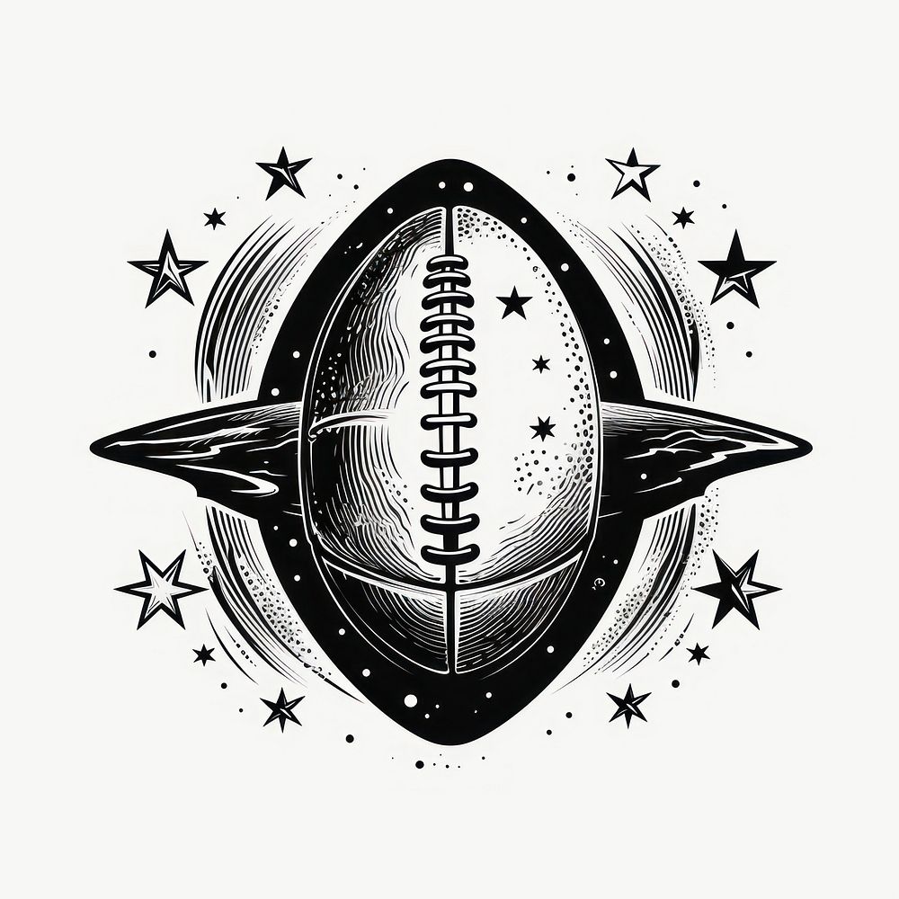 American football logo monochrome airship.