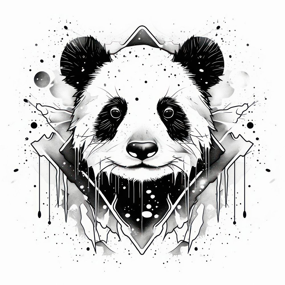 Panda drawing mammal sketch.