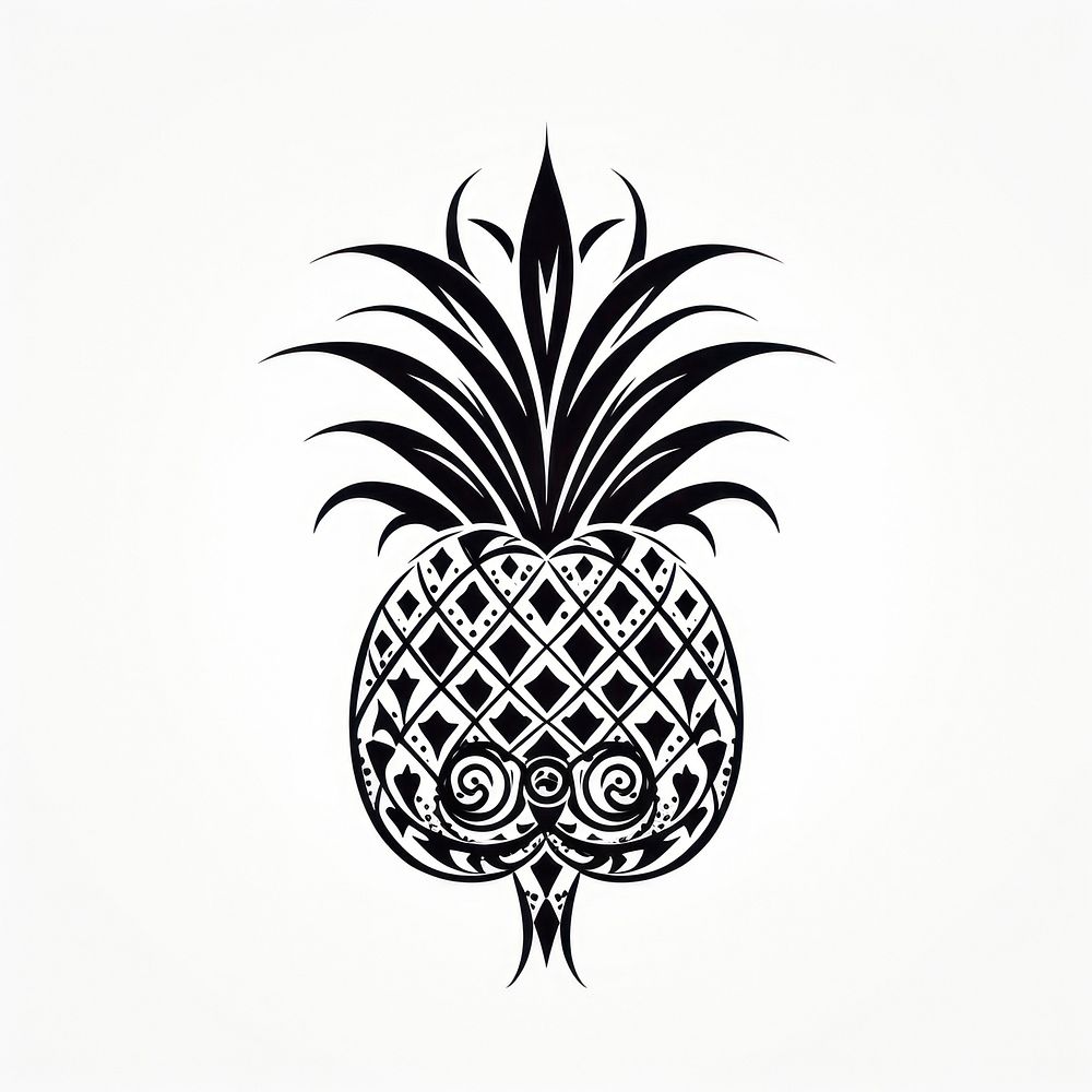 Pineapple fruit line logo.