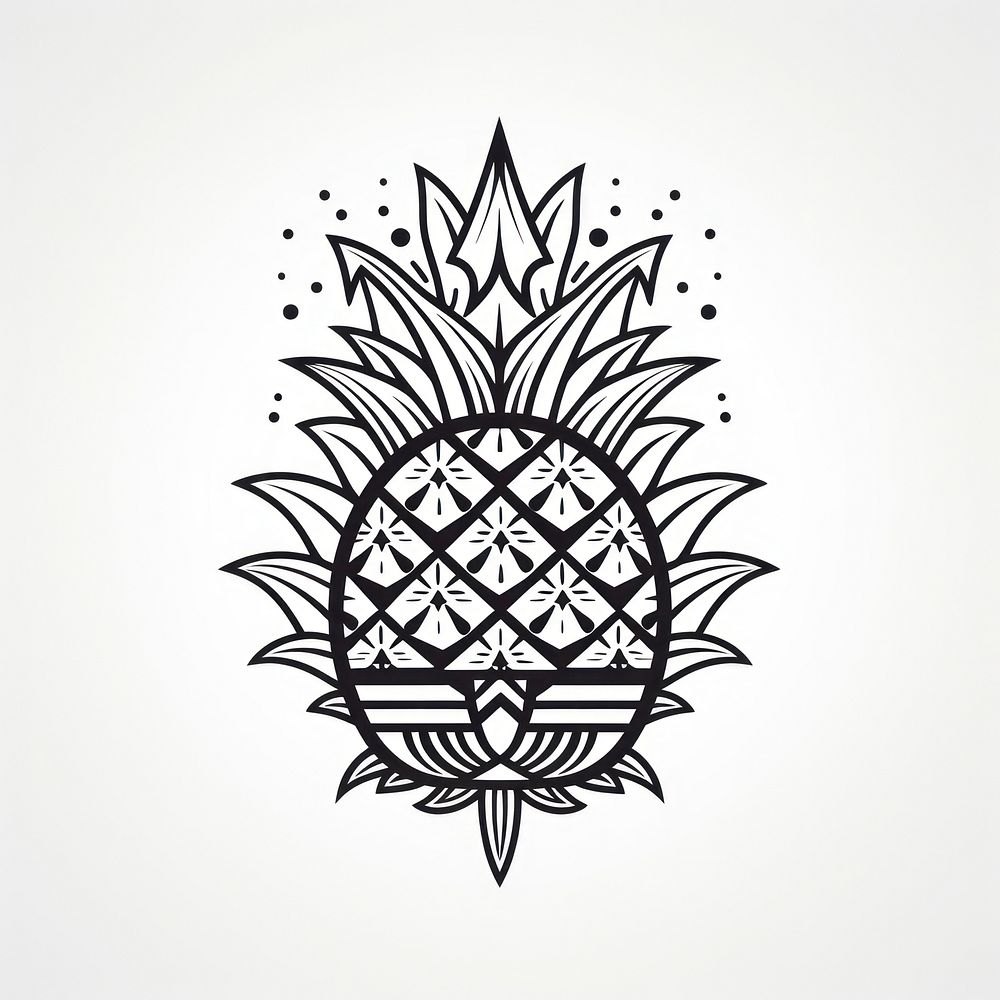 Pineapple drawing sketch line.