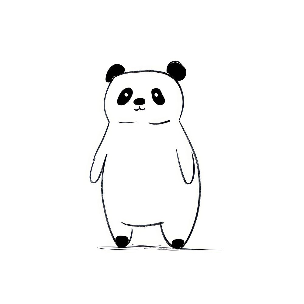 Panda sketch drawing mammal.