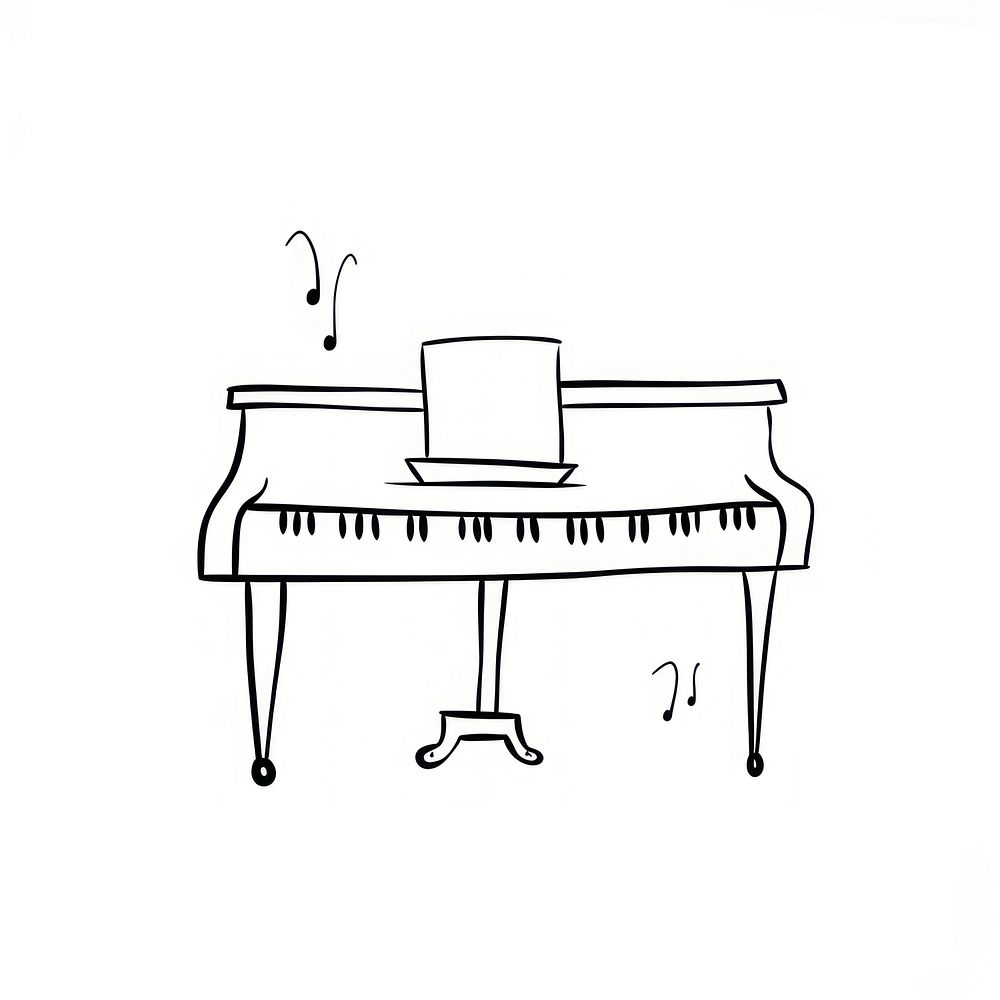 Piano keyboard sketch doodle.