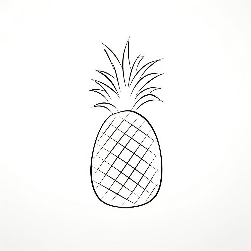 Pineapple sketch fruit line.