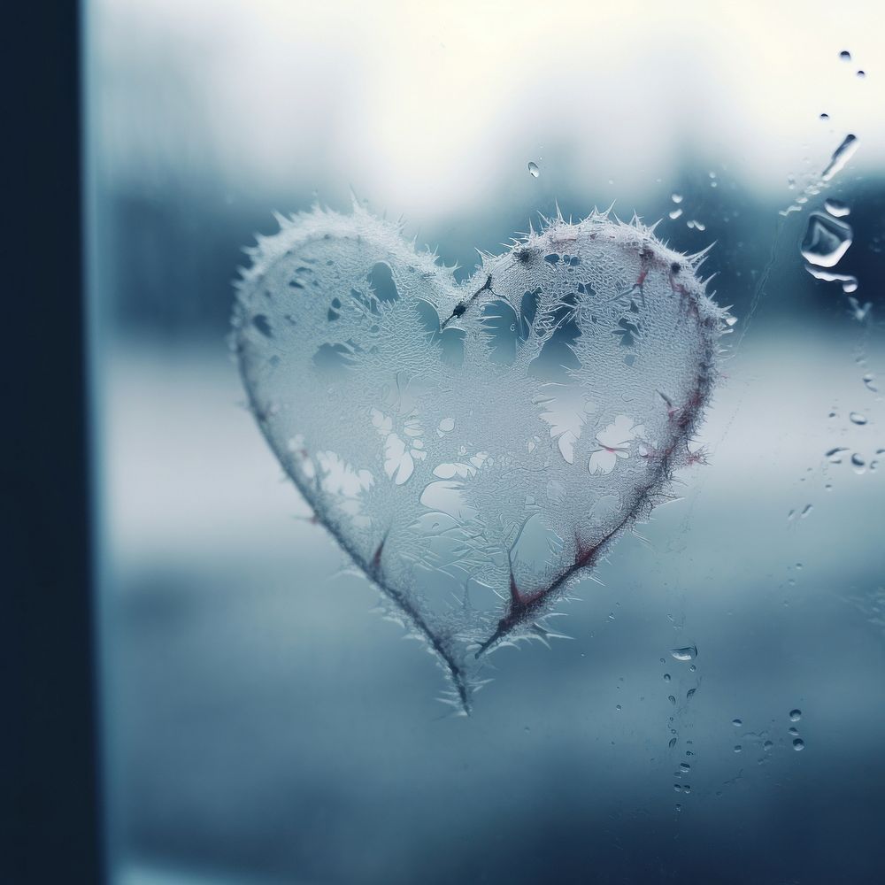 Nature window glass heart.
