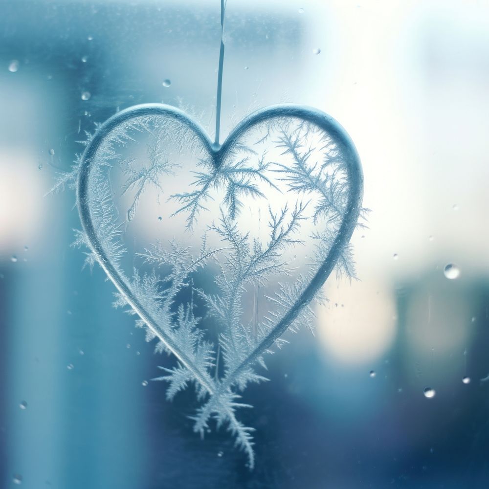 Nature window heart glass.