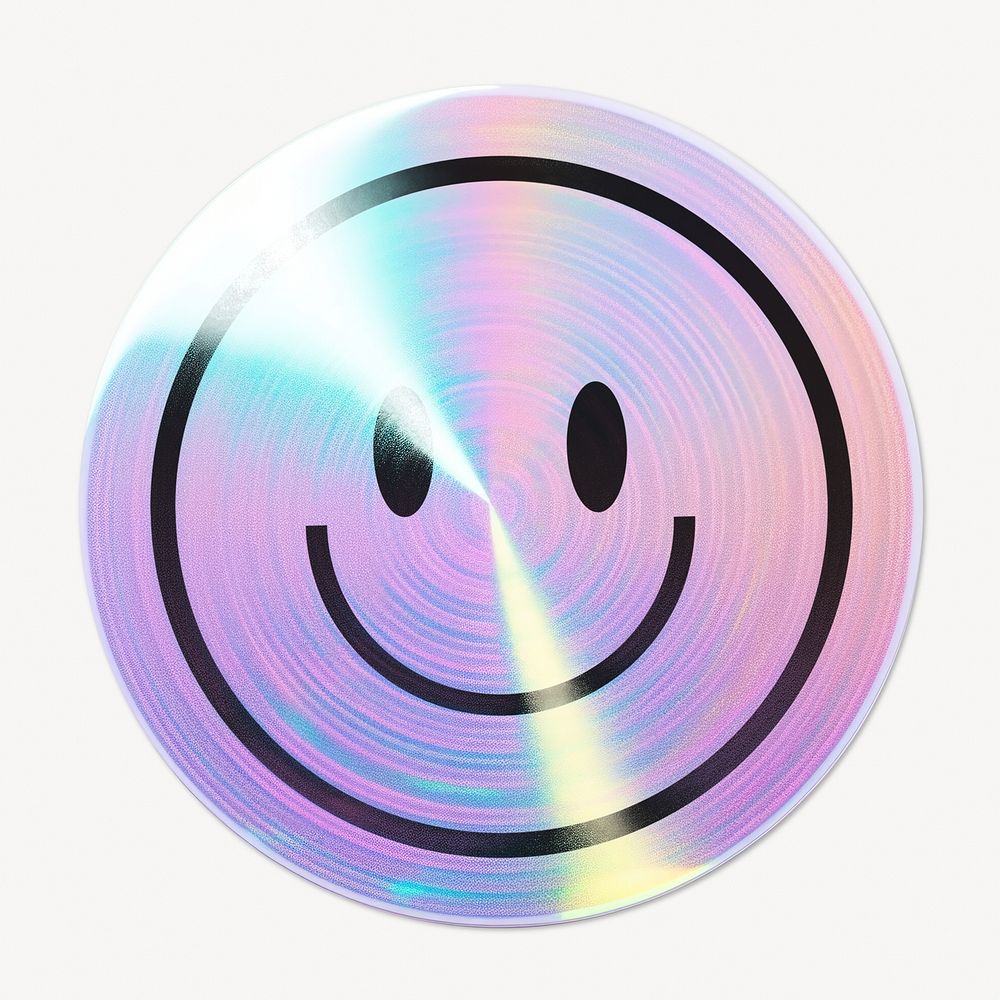 Smiling iridescent sticker