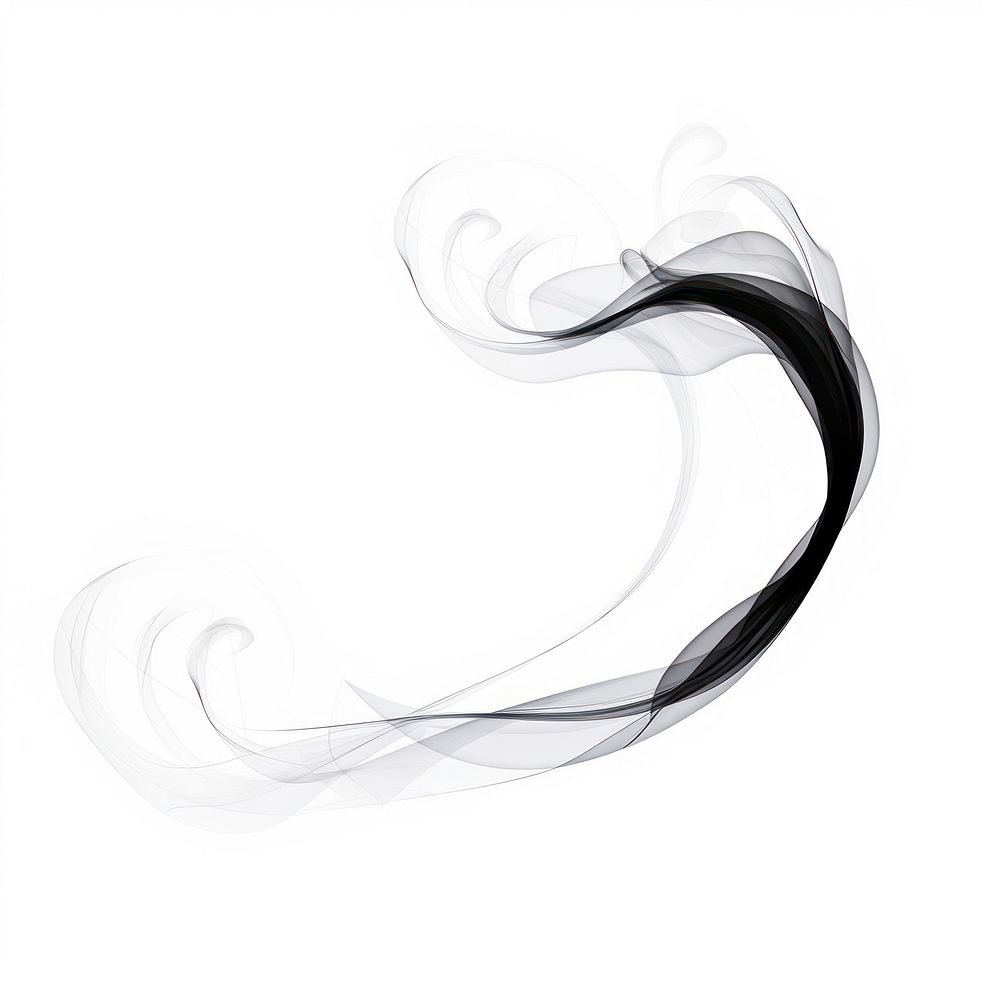 Abstract smoke of bow black white background flowing.
