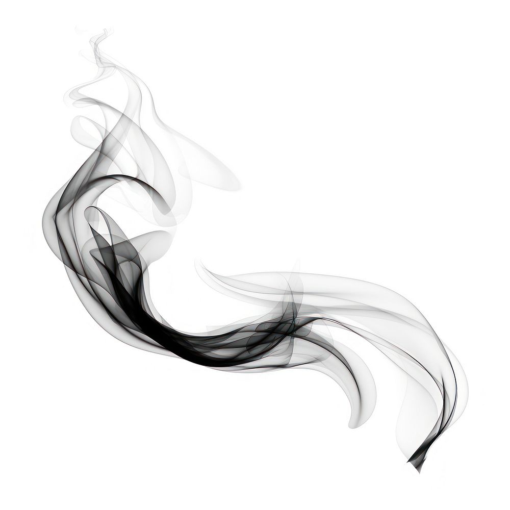 Abstract smoke of bow black white white background.