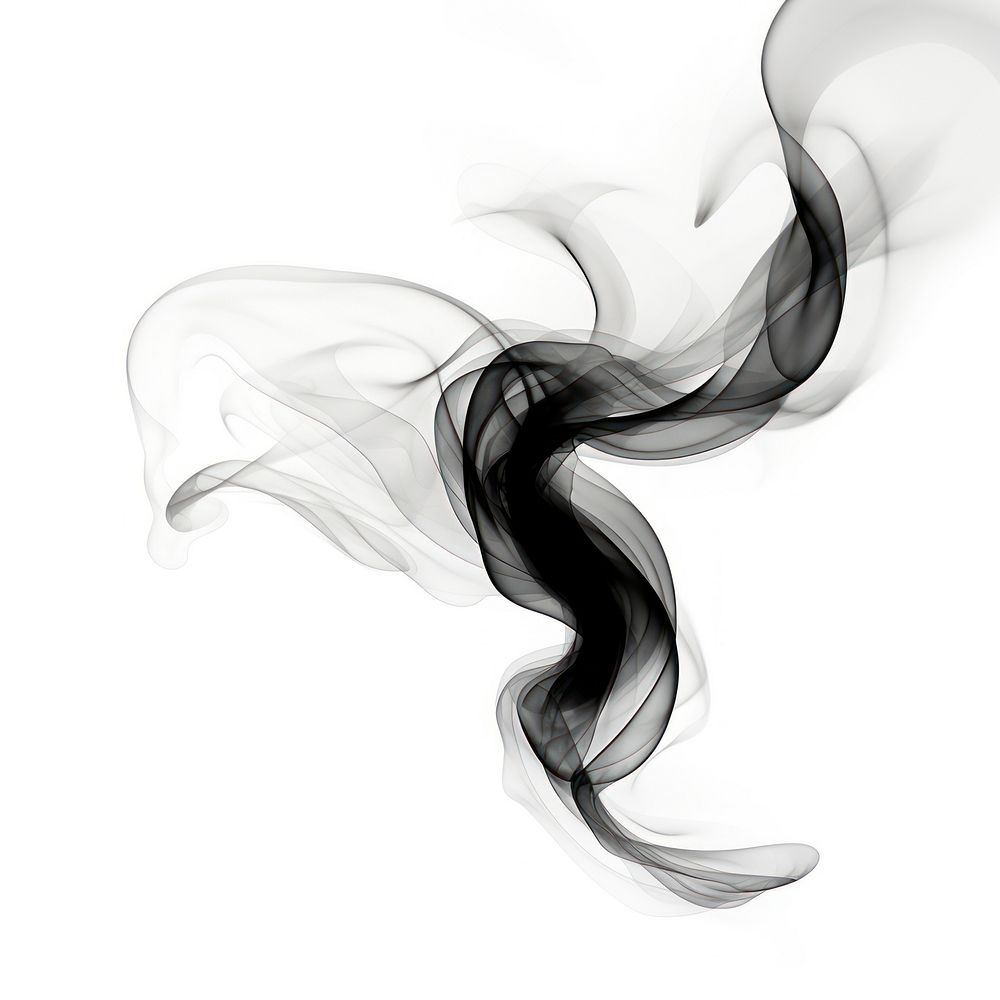 Abstract smoke of basil black white white background.