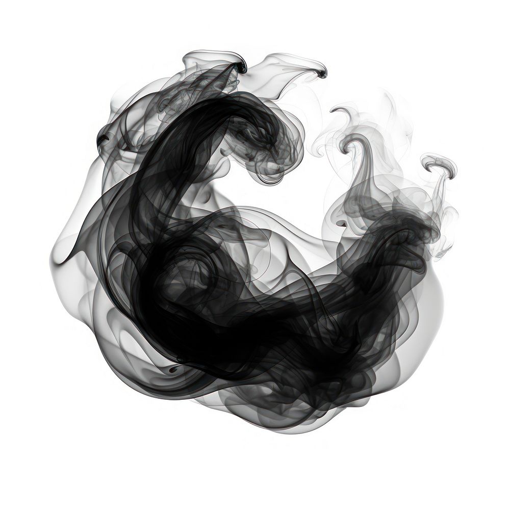 Abstract smoke of burning shape black white background.