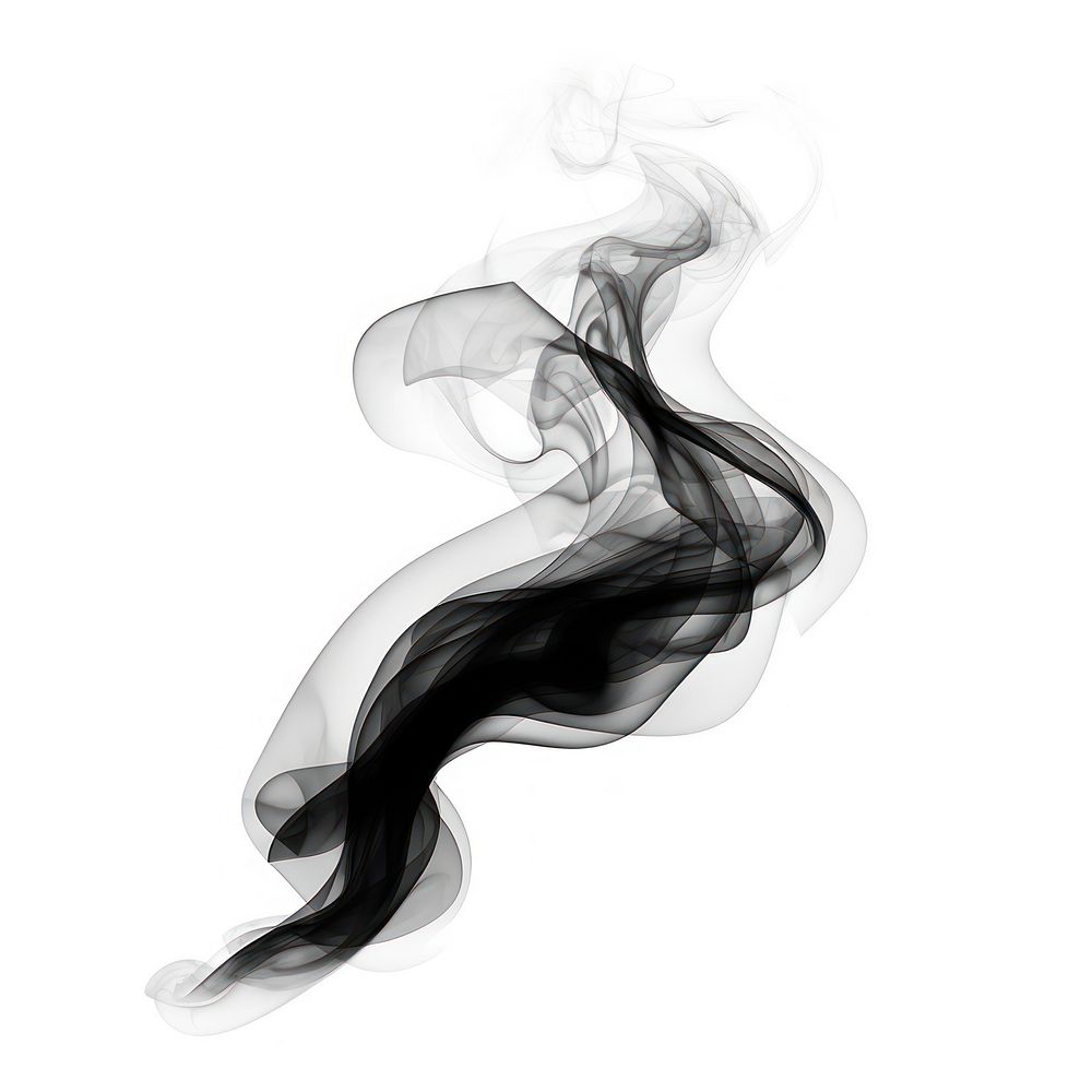 Abstract smoke of burning black white white background.
