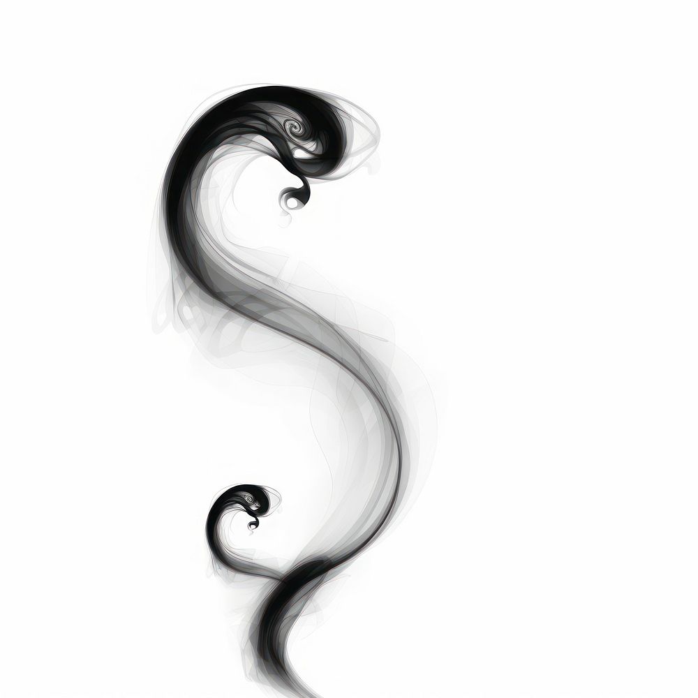 Abstract smoke of gastropod spiral black white.
