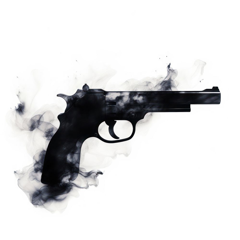 Abstract smoke of gun silhouette handgun weapon.