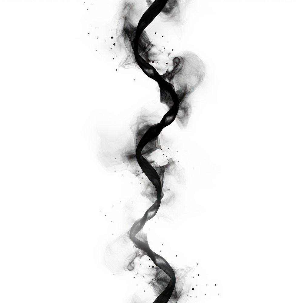 Abstract smoke of DNA black white white background.