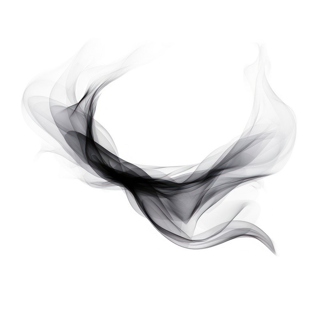 Abstract smoke of dove shape black white.