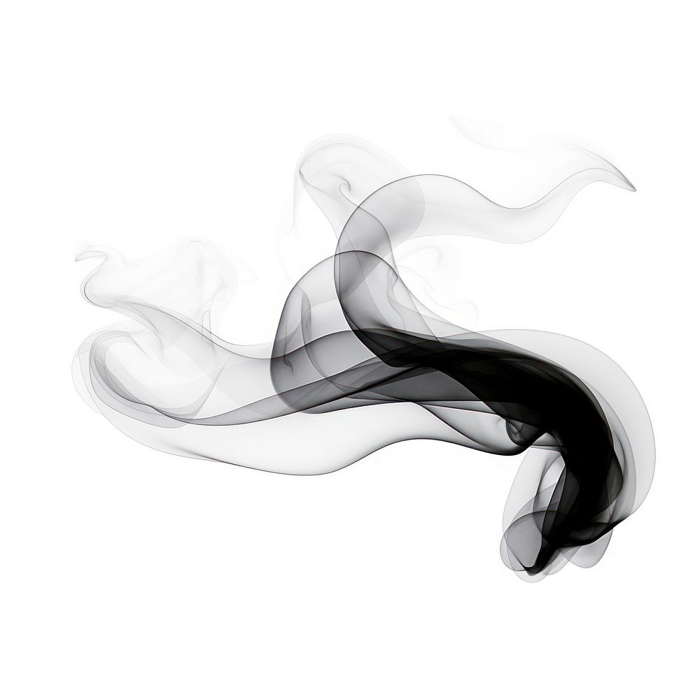 Abstract smoke of dolphine shape black white.