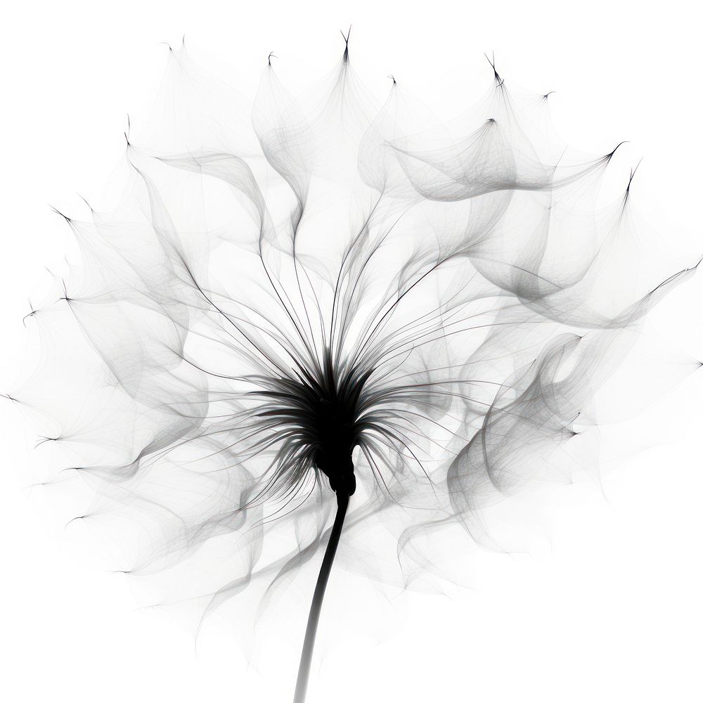 Abstract smoke of dandelion flower plant white.