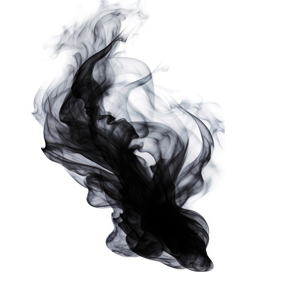 Abstract smoke of dragon black white white background.