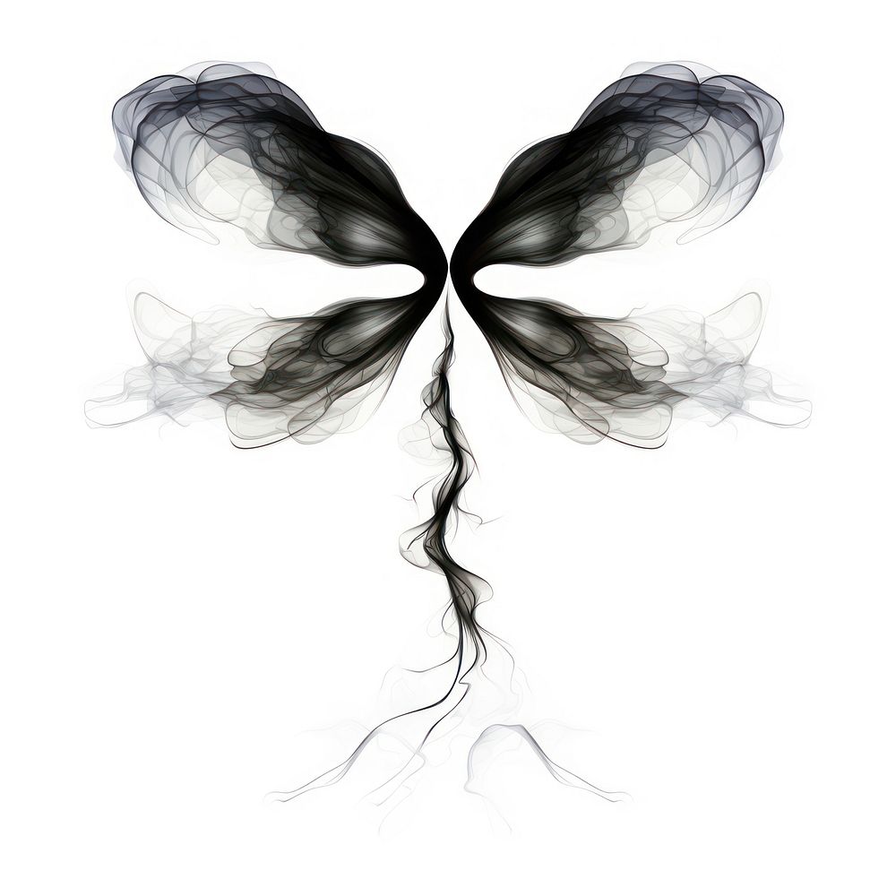 Abstract smoke of dragonfly drawing sketch art.