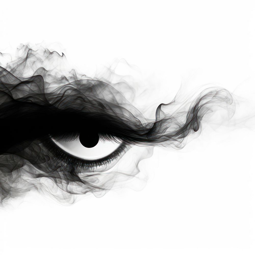 Abstract smoke of eye black white monochrome.