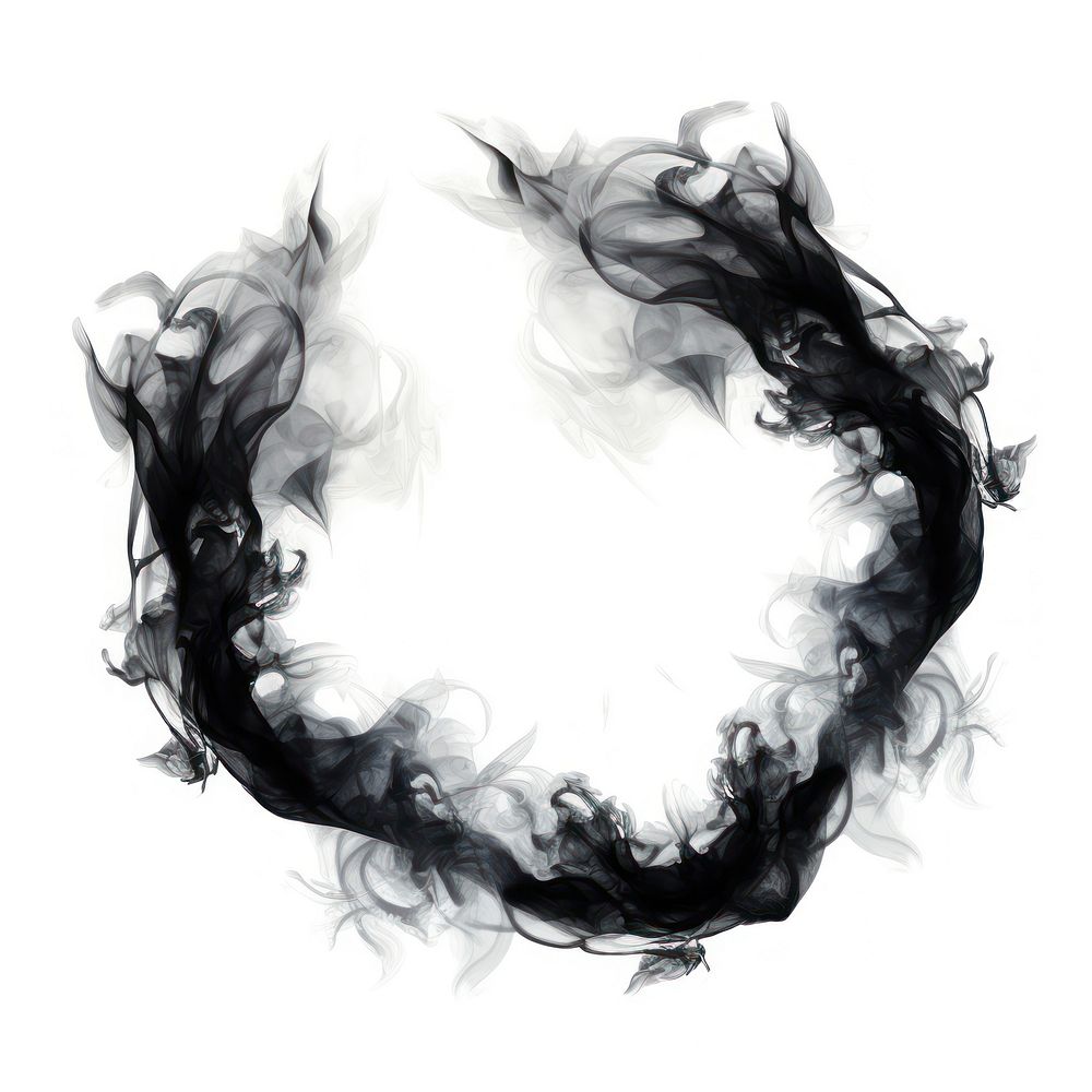 Abstract smoke of holly shape black white background.