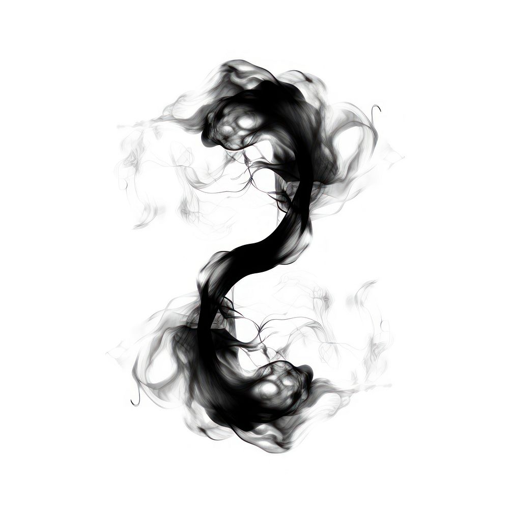 Abstract smoke of infinity black white white background.