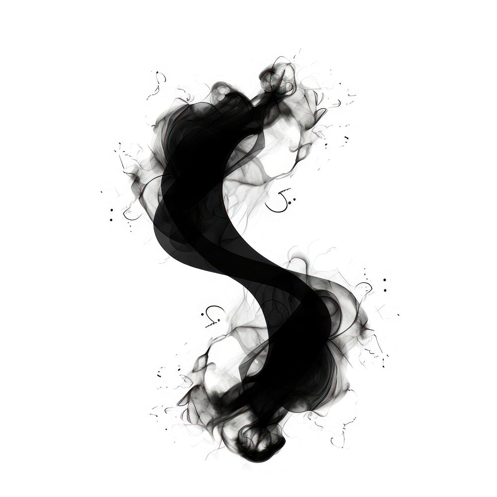 Abstract smoke of infinity black adult white background.