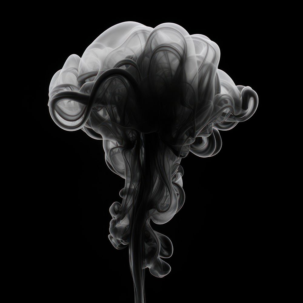 Abstract smoke of jelly black monochrome jellyfish.