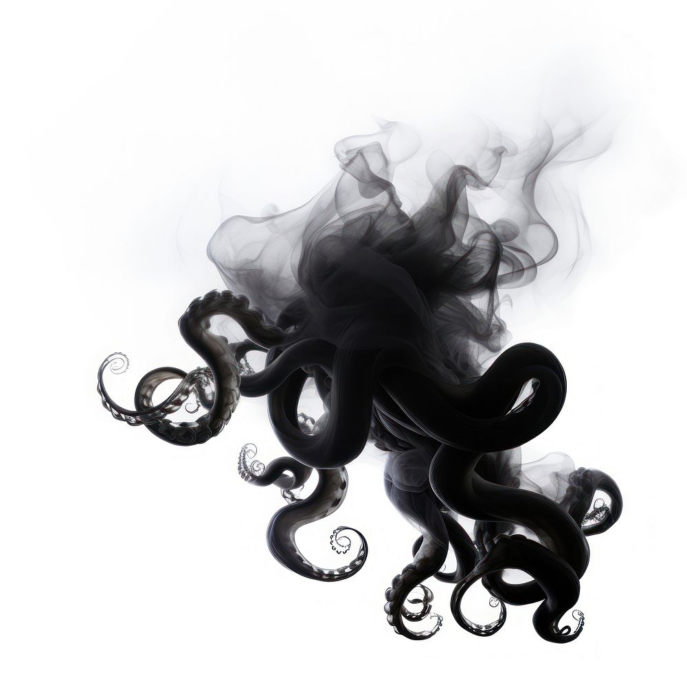 Abstract smoke of octopus black white background chandelier.