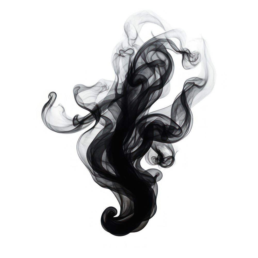 Abstract smoke of octopus black white background creativity.