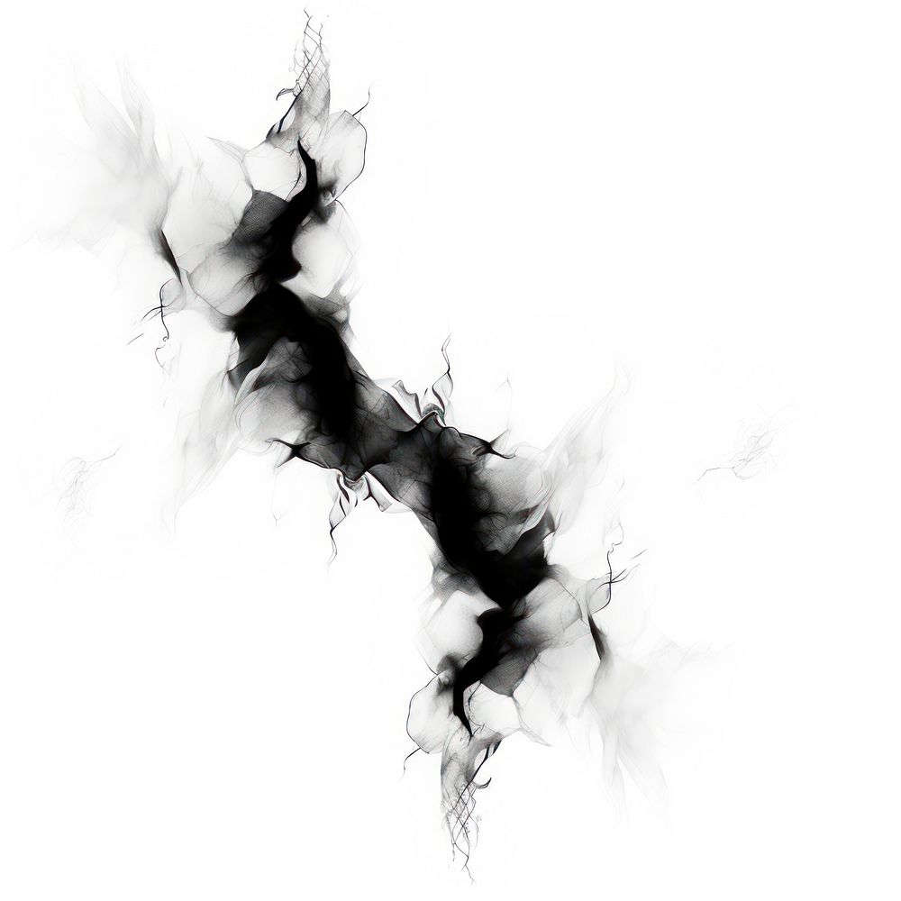 Abstract smoke of lightning black white art.