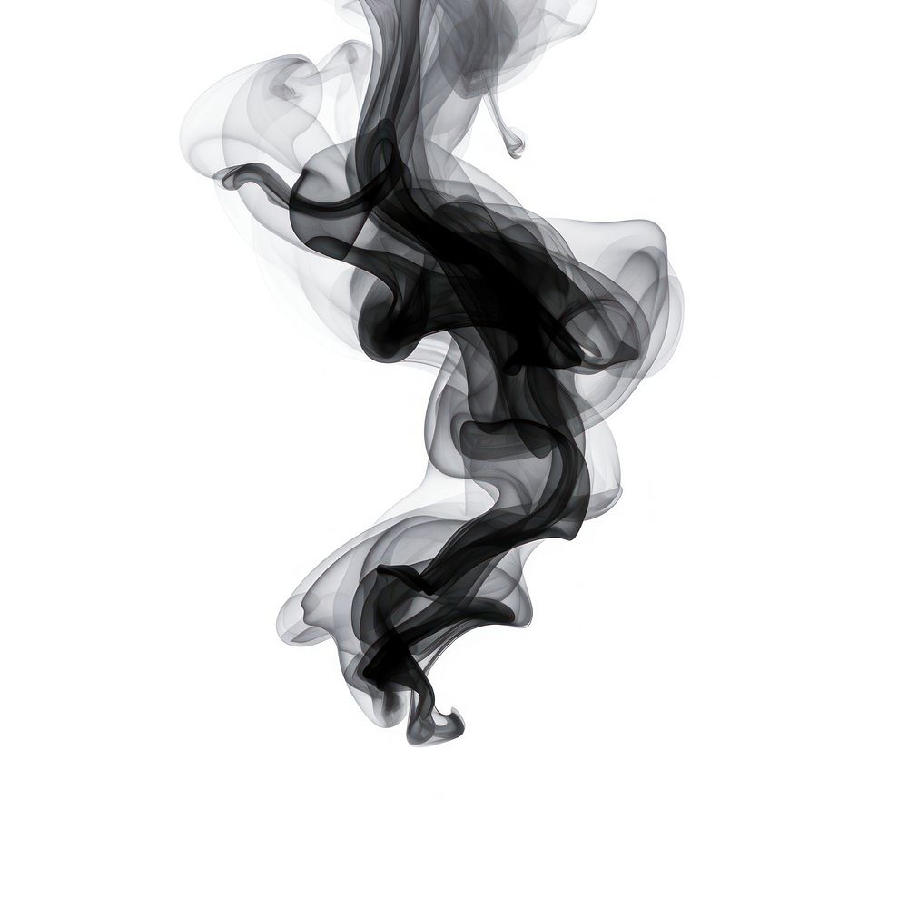 Abstract smoke of lungs black white white background.
