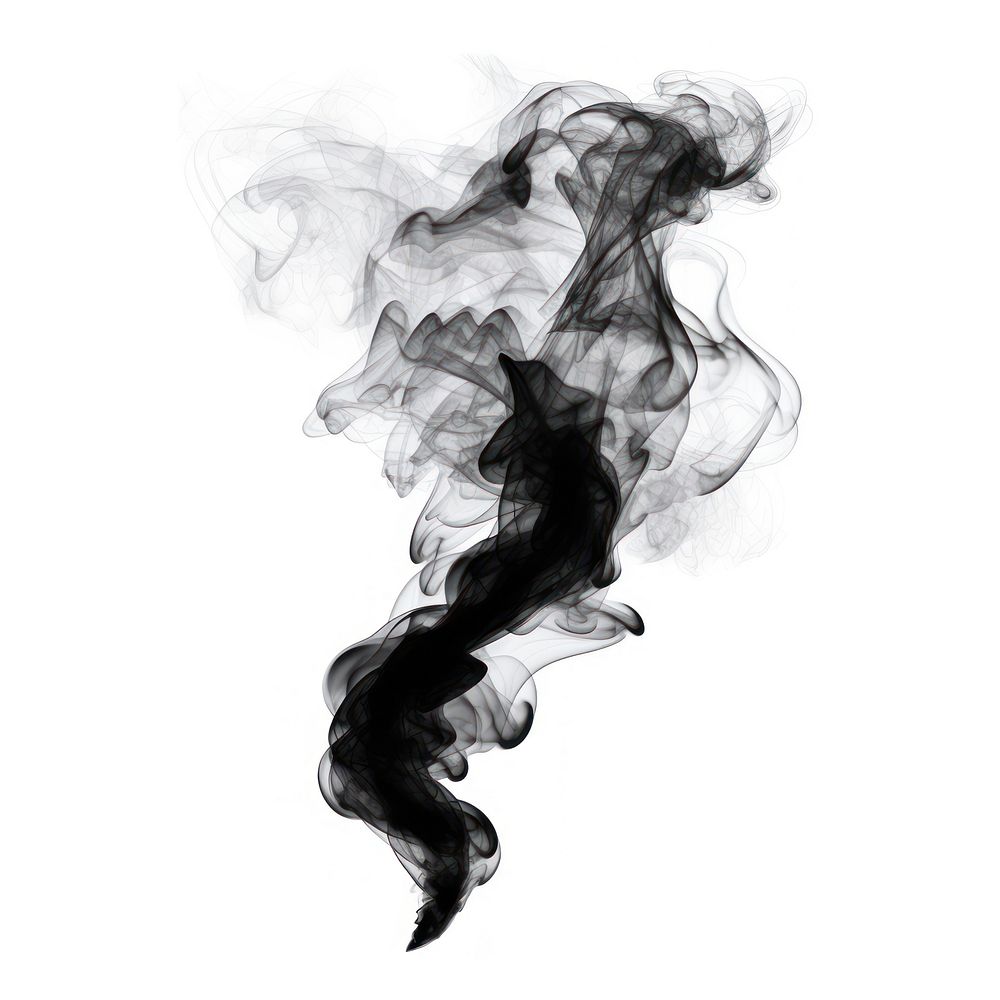 Abstract smoke of lungs black white white background.