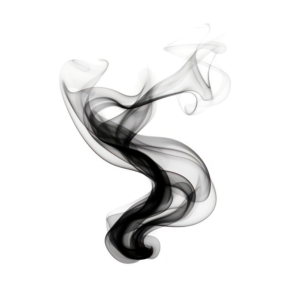 Abstract smoke of snake black white white background.