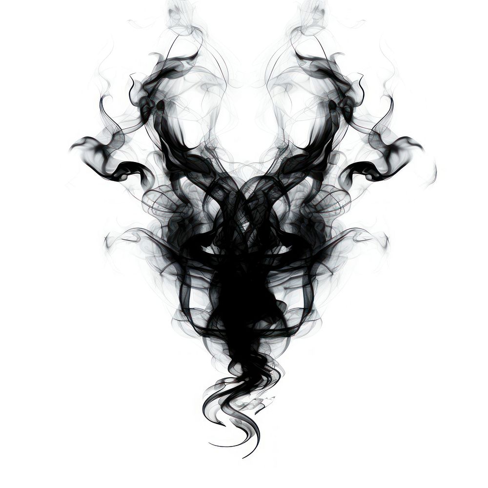 Abstract smoke of scorpion black white background creativity.